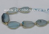 CNG2452 7.5 inches 20*25mm - 25*35mm faceted freeform agate beads