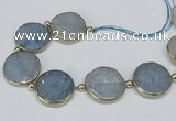 CNG2476 7.5 inches 30mm faceted coin quartz gemstone beads
