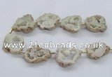 CNG2490 15.5 inches 30*40mm - 40*50mm freeform plated druzy agate beads