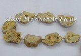 CNG2491 15.5 inches 30*40mm - 40*50mm freeform plated druzy agate beads