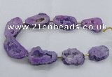 CNG2492 15.5 inches 30*40mm - 40*50mm freeform plated druzy agate beads