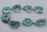 CNG2494 15.5 inches 30*40mm - 40*50mm freeform plated druzy agate beads