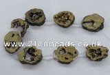 CNG2501 15.5 inches 30*40mm - 40*50mm freeform plated druzy agate beads