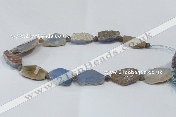 CNG2523 15.5 inches 10*30mm - 15*30mm nuggets agate beads