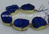 CNG2564 7.5 inches 25*35mm - 30*40mm freeform druzy agate beads