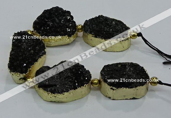 CNG2565 7.5 inches 25*35mm - 30*40mm freeform druzy agate beads