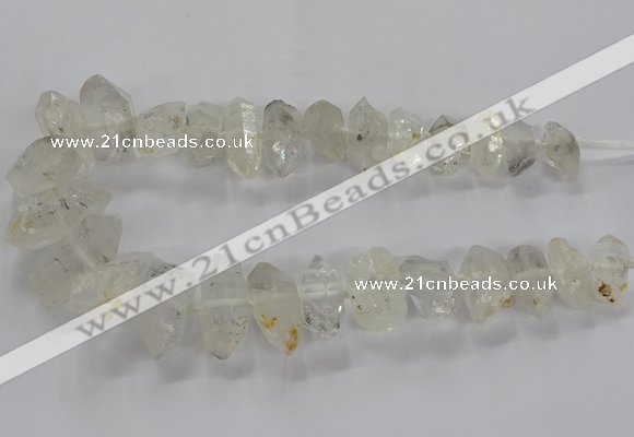 CNG2577 15.5 inches 10*20mm - 15*35mm faceted nuggets white crystal beads