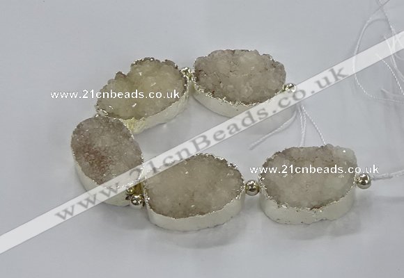 CNG2596 7.5 inches 25*35mm - 30*40mm freeform druzy agate beads