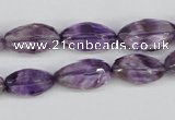 CNG26 15.5 inches 10*20mm faceted nuggets amethyst gemstone beads