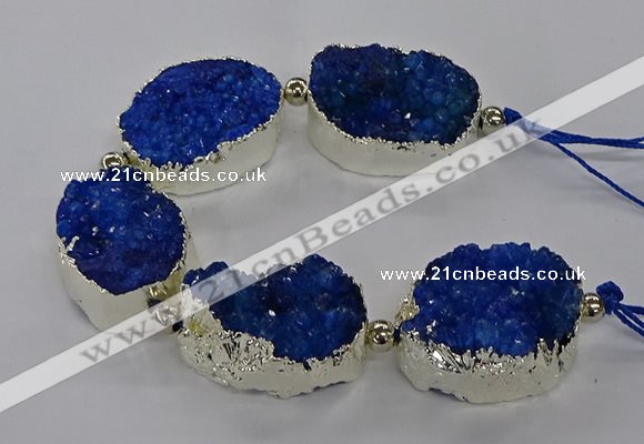 CNG2602 7.5 inches 25*35mm - 30*40mm freeform druzy agate beads