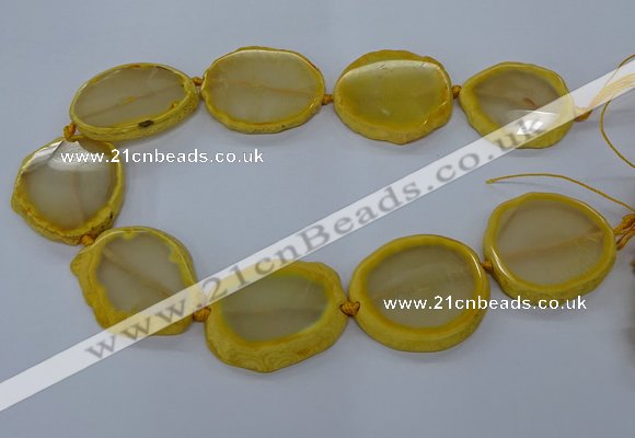 CNG2608 15.5 inches 30*35mm - 40*45mm freeform agate beads