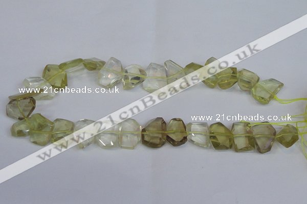 CNG2707 15.5 inches 13*18mm - 15*20mm freeform lemon quartz beads