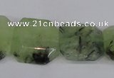 CNG2708 15.5 inches 20*20mm freeform green rutilated quartz beads