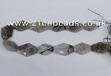 CNG2711 18*25mm - 25*35mm freeform black rutilated quartz beads