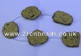 CNG2758 15.5 inches 28*35mm - 40*45mm freeform plated druzy agate beads