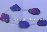 CNG2761 15.5 inches 28*35mm - 40*45mm freeform plated druzy agate beads