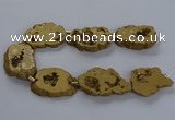 CNG2819 15.5 inches 30*40mm - 40*50mm freeform plated druzy agate beads