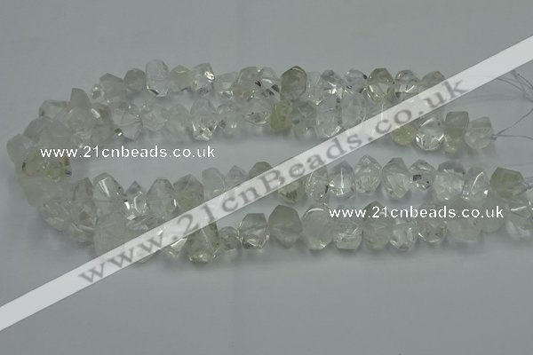 CNG2823 10*14mm - 13*18mm faceted nuggets white crystal beads