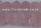 CNG2827 15.5 inches 10*14mm - 13*18mm faceted nuggets rose quartz beads