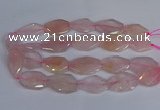 CNG2839 20*30mm - 22*35mm twisted & faceted freeform rose quartz beads