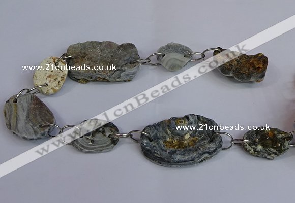 CNG2840 20*25mm - 32*50mm freeform druzy agate beads wholesale