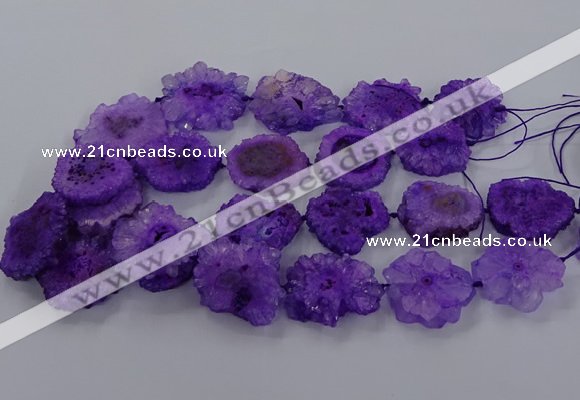 CNG2850 15.5 inches 30*40mm - 45*50mm freeform druzy agate beads