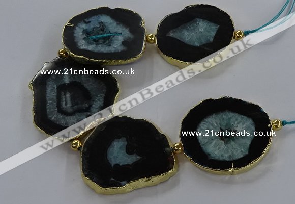 CNG2854 8 inches 35*45mm - 45*55mm freeform druzy agate beads