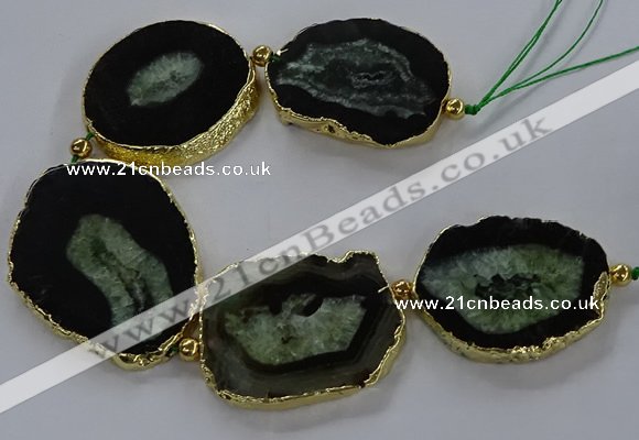 CNG2856 8 inches 35*45mm - 45*55mm freeform druzy agate beads