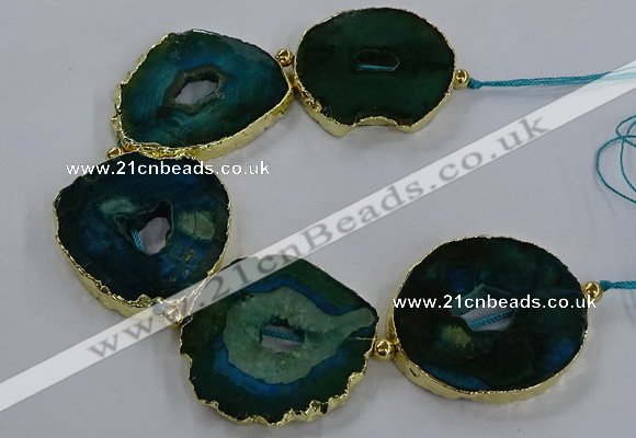 CNG2862 8 inches 40*45mm - 50*60mm freeform druzy agate beads