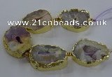 CNG2866 8 inches 35*40mm - 40*50mm freeform druzy agate beads