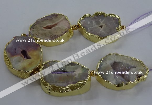 CNG2866 8 inches 35*40mm - 40*50mm freeform druzy agate beads