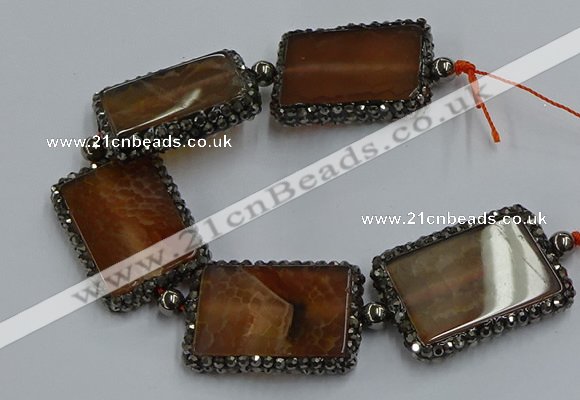 CNG2875 7.5 inches 25*35mm rectangle agate gemstone beads wholesale