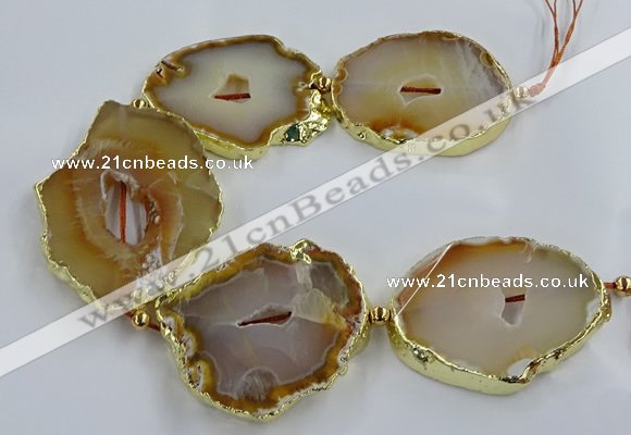 CNG2881 8 inches 40*50mm - 50*60mm freeform druzy agate beads