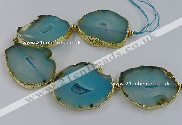 CNG2884 8 inches 40*50mm - 50*60mm freeform druzy agate beads