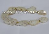 CNG2888 15.5 inches 25*30mm - 30*35mm freeform plated druzy agate beads