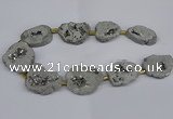 CNG2891 15.5 inches 25*30mm - 30*35mm freeform plated druzy agate beads