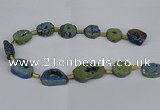 CNG2895 15.5 inches 20*25mm - 25*30mm freeform plated druzy agate beads