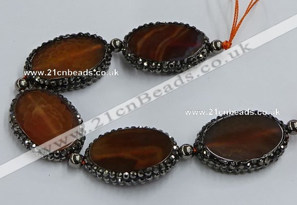 CNG2914 7.5 inches 25*35mm oval agate gemstone beads wholesale