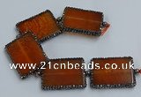 CNG2921 7.5 inches 35*45mm rectangle agate gemstone beads wholesale