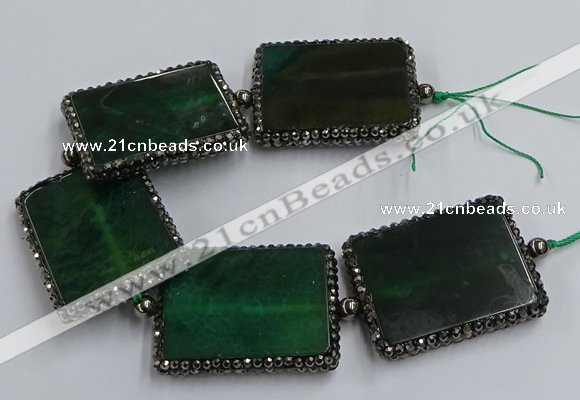 CNG2925 7.5 inches 35*45mm rectangle agate gemstone beads wholesale