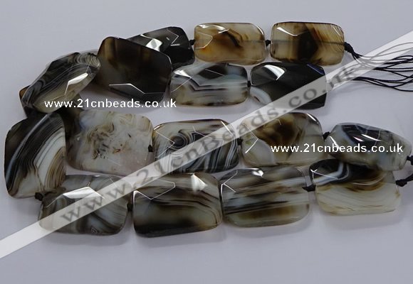 CNG2932 15.5 inches 30*40mm faceted freeform agate beads