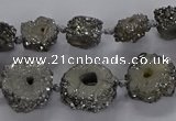 CNG2935 15.5 inches 8*10mm - 15*18mm freeform plated druzy agate beads