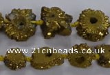 CNG2937 15.5 inches 8*10mm - 15*18mm freeform plated druzy agate beads