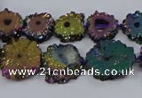 CNG2938 15.5 inches 8*10mm - 15*18mm freeform plated druzy agate beads