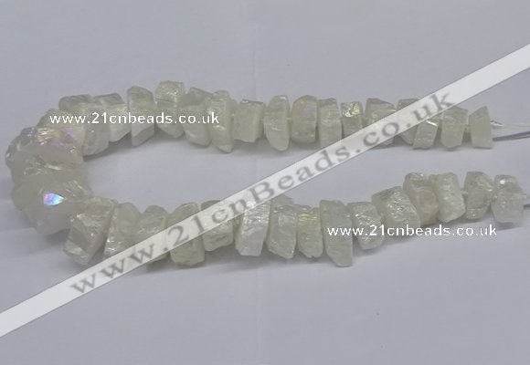 CNG2940 15.5 inches 10*15mm - 20*30mm nuggets plated white crystal beads