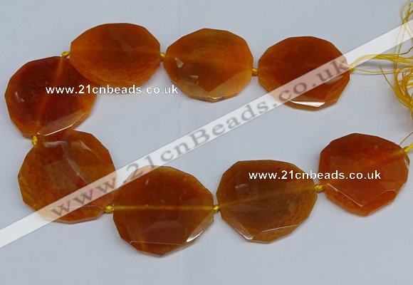 CNG2958 15.5 inches 42*45mm - 45*50mm faceted freeform agate beads