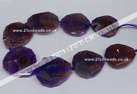 CNG2959 15.5 inches 42*45mm - 45*50mm faceted freeform agate beads