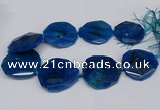 CNG2961 15.5 inches 42*45mm - 45*50mm faceted freeform agate beads