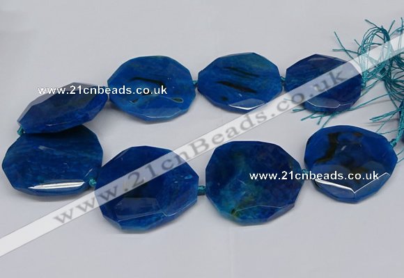 CNG2961 15.5 inches 42*45mm - 45*50mm faceted freeform agate beads
