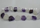 CNG3006 15*20mm - 22*30mm nuggets amethyst & white crystal beads